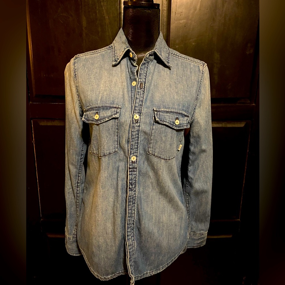TNA denim fitted shirt xs